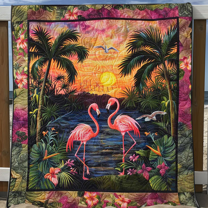 Romantic Flamingo Sunset WJ1008030CL Quilt