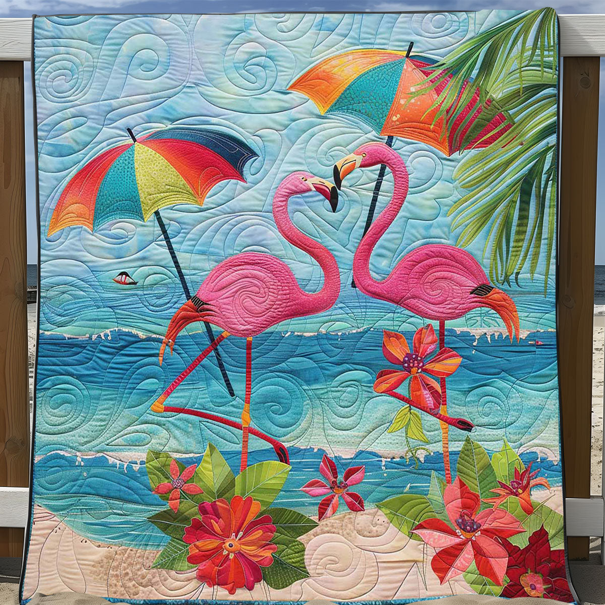 Summer Beach Flamingo WJ1508019CL Quilt