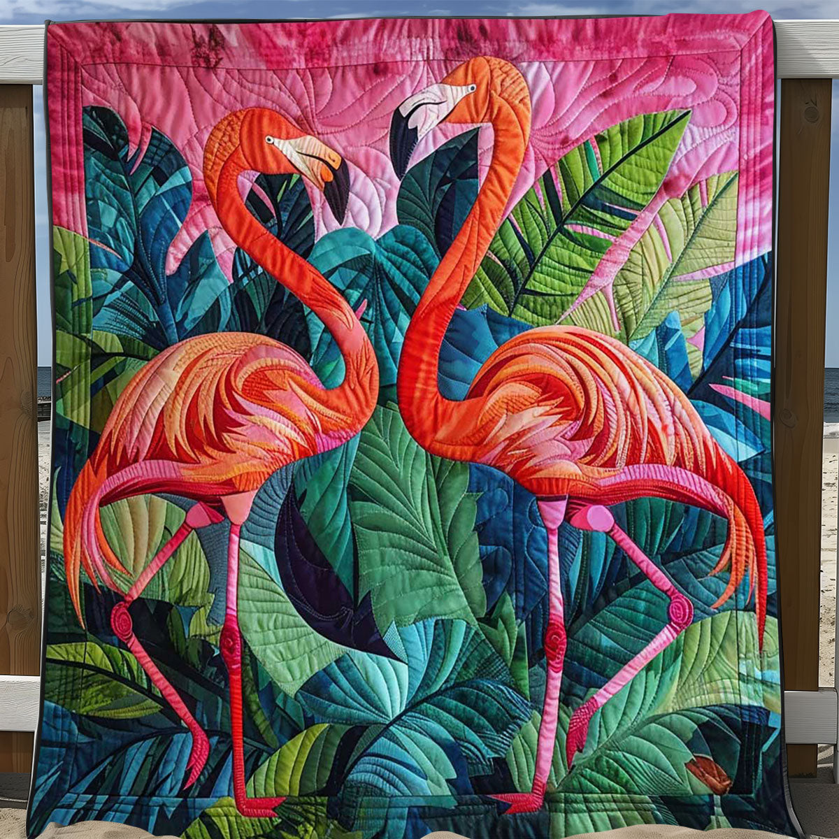 Tropical Flamingo WJ0509027CL Quilt