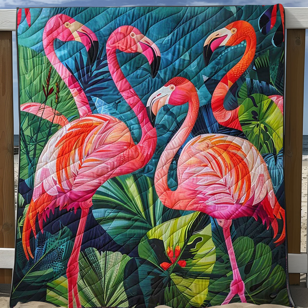 Tropical Flamingo WJ0509028CL Quilt