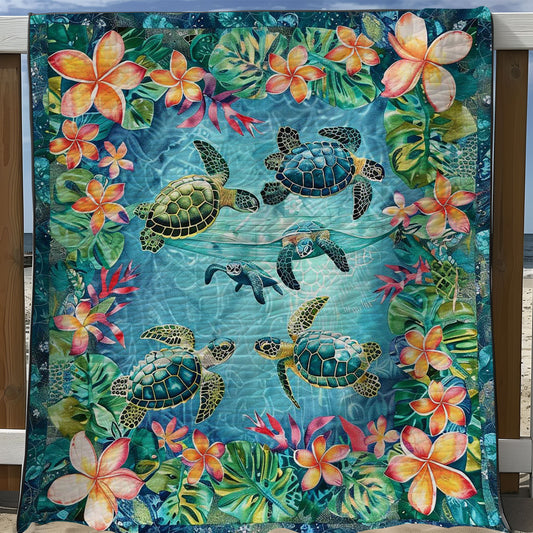 Tropical Turtles And Plumeria WJ1508021CL Quilt