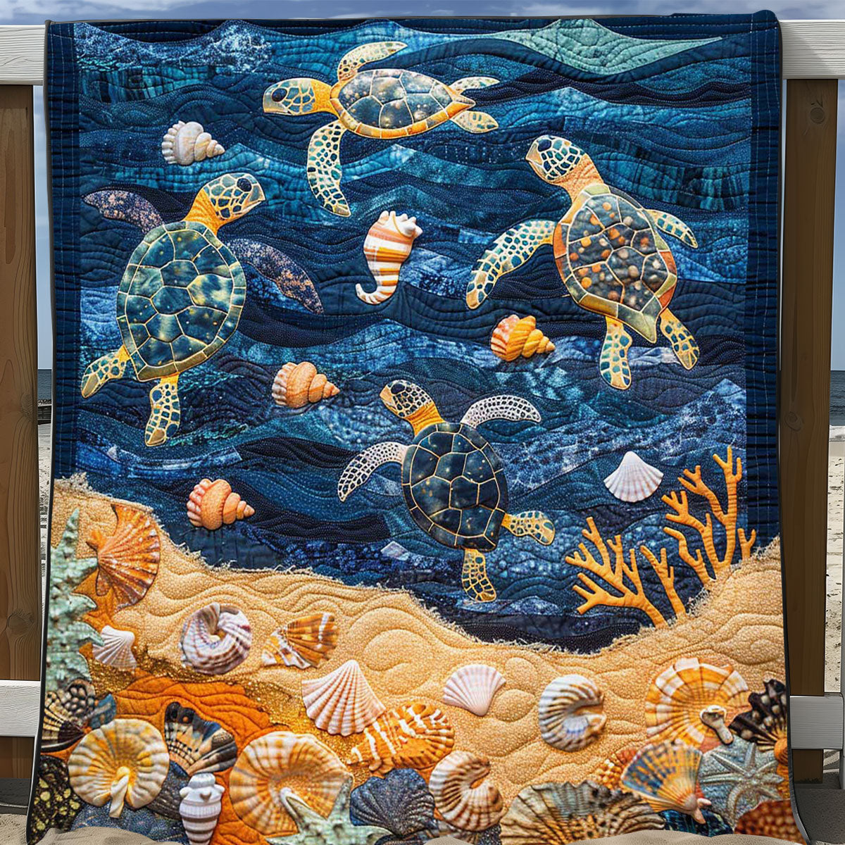 Turtle And Seashore Collection WJ0908029CL Quilt