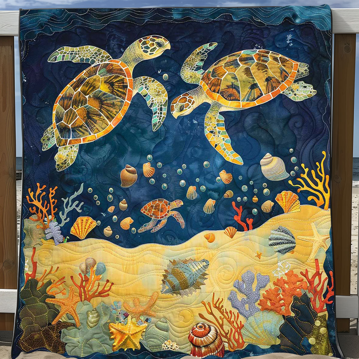 Turtle Under The Sea WJ0908035CL Quilt