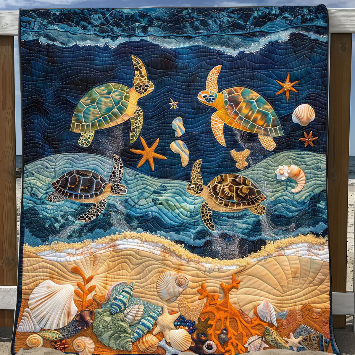 Turtle Under The Sea WJ2408026CL Quilt