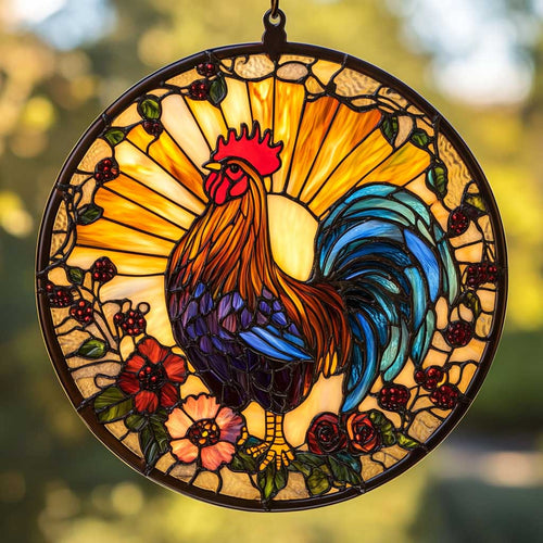 Pride Chicken WN2211072CL Stained Glass Suncatcher