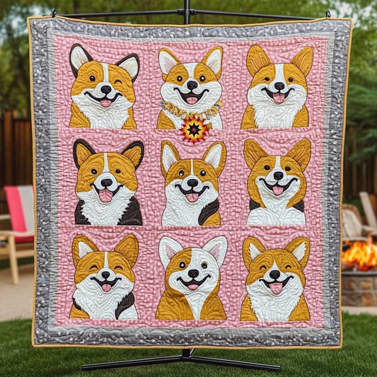 Bouncy Corgi Fun WN1010029CL Quilt