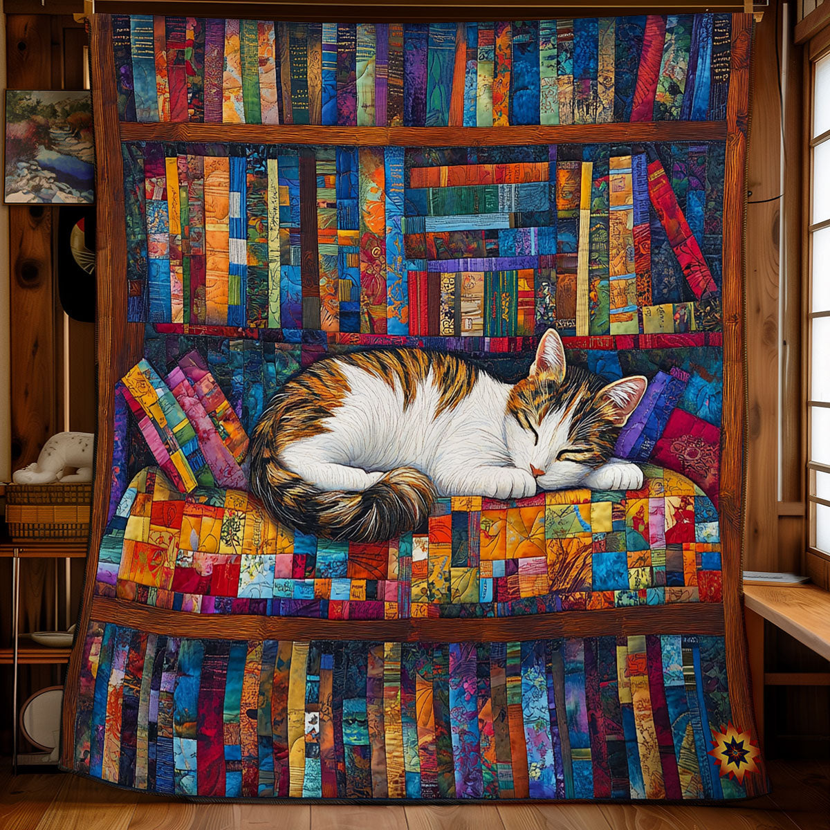 Library Sleeping Cat WY2011038CL Quilt