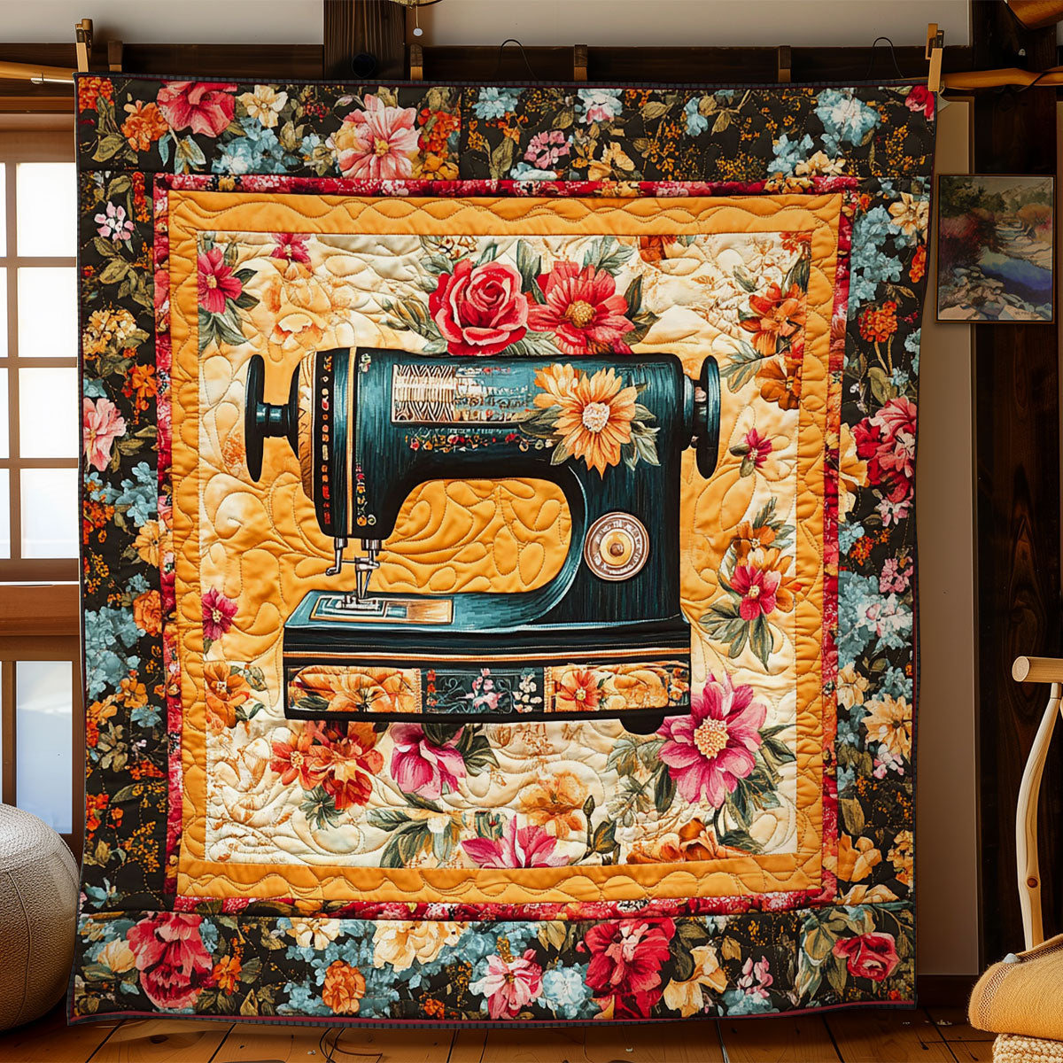 Black Sewing Machine  WY1802002CL Quilt