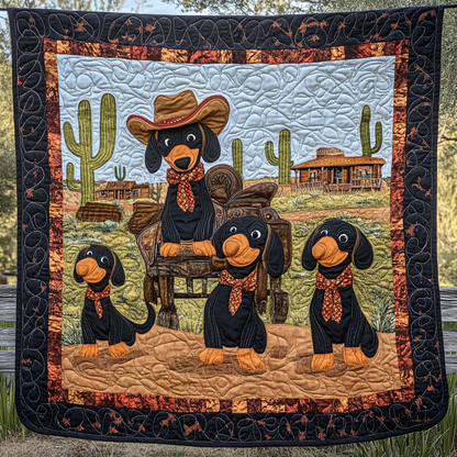 Dachshund Cowboy Cuties WN2409046CL Quilt