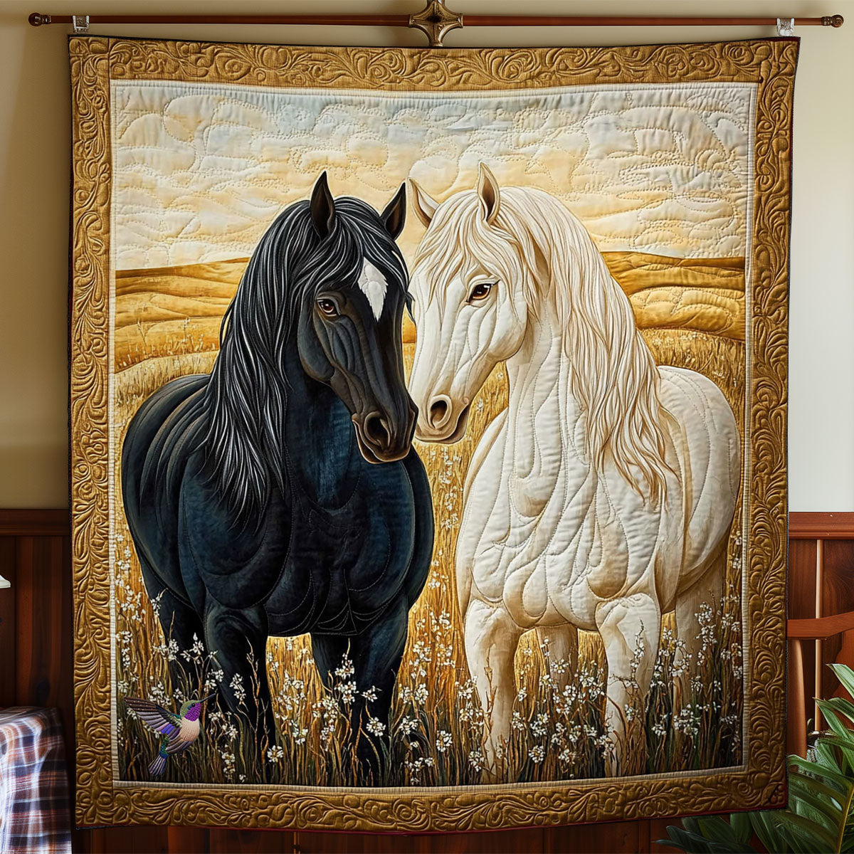 Couple Horse WY2311036CL Quilt