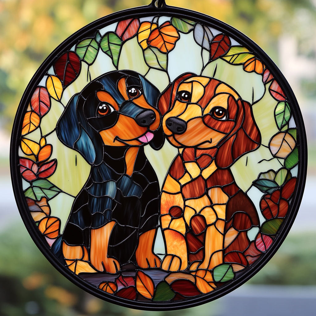 Dachshund WU0310033CL Stained Glass Suncatcher