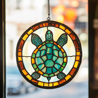 Turtle WJ2211050CL Stained Glass Suncatcher