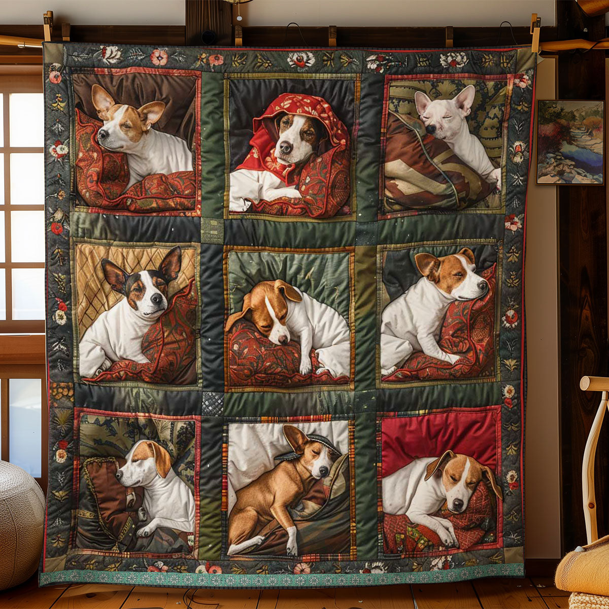 Jack Russell Furry Comforter WN1209024CL Quilt