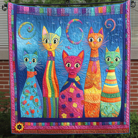 Abstract Cat Family WY1912032CL Quilt