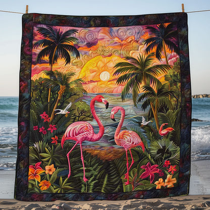 Romantic Flamingo Sunset WJ1008029CL Quilt