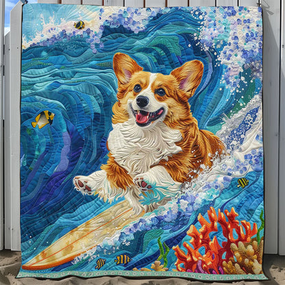 Surfing Corgi WJ1409027CL Quilt