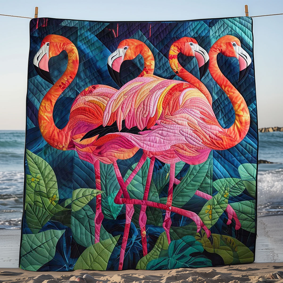 Tropical Flamingo WJ1308045CL Quilt