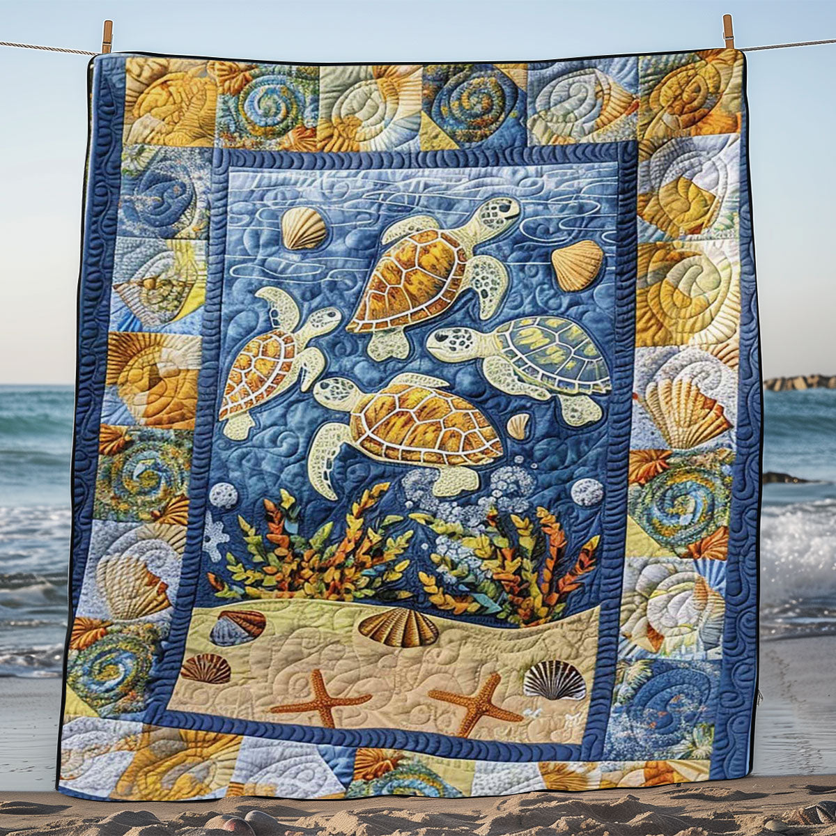 Turtle Under The Sea WJ0908030CL Quilt