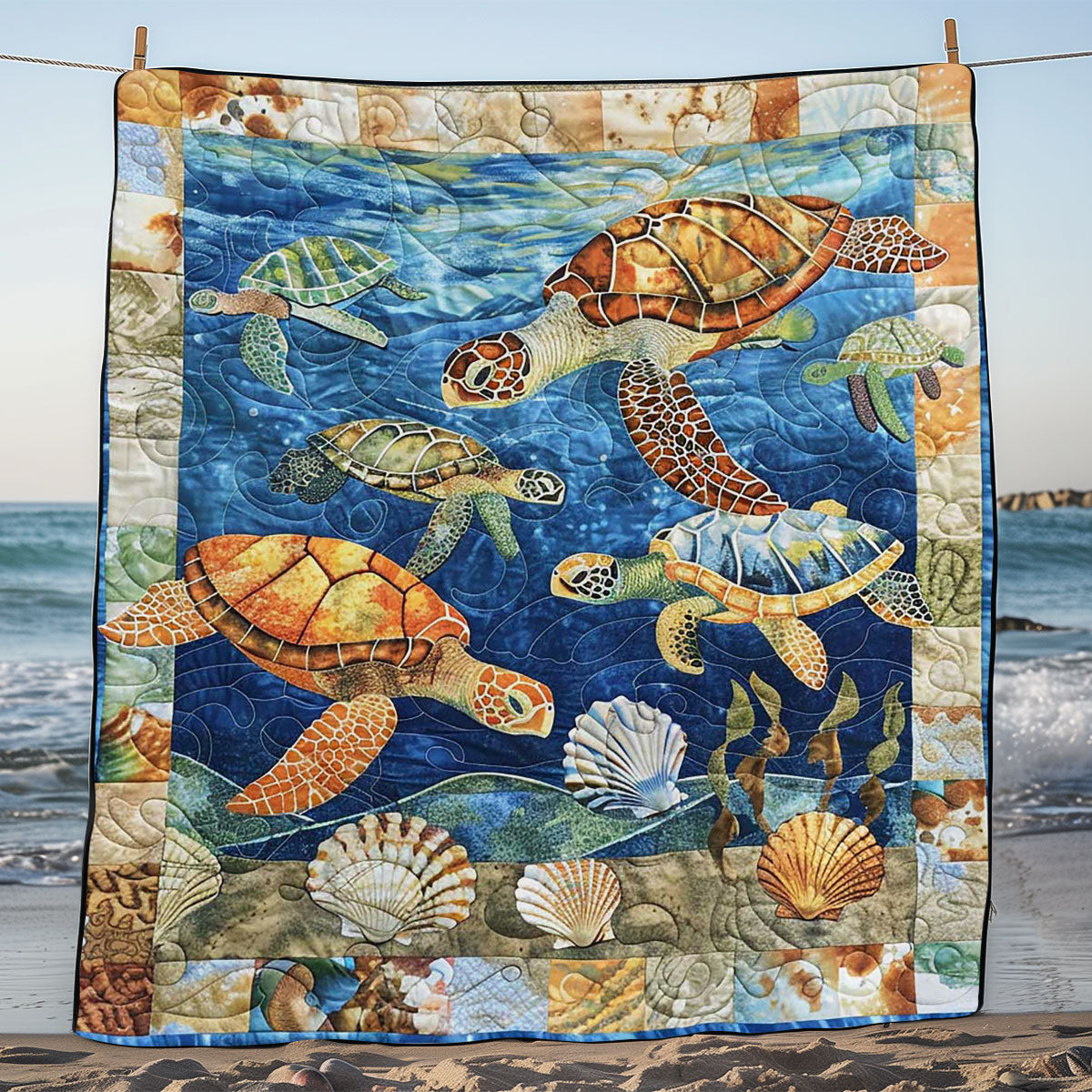 Turtle Under The Sea WJ0908032CL Quilt