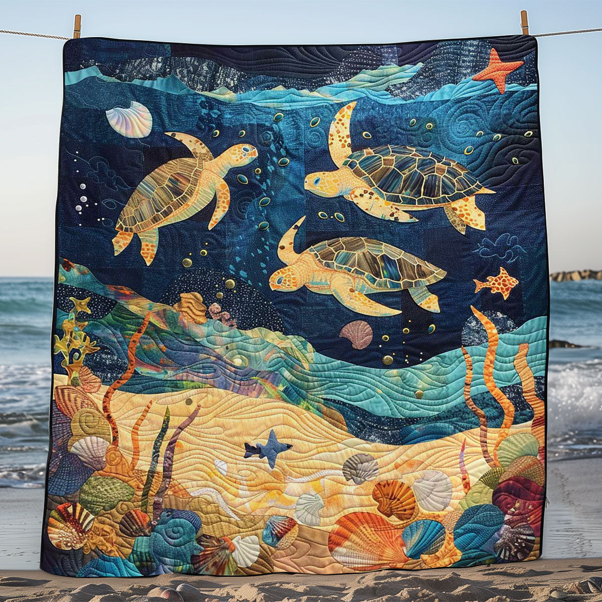 Turtle Under The Sea WJ0908033CL Quilt