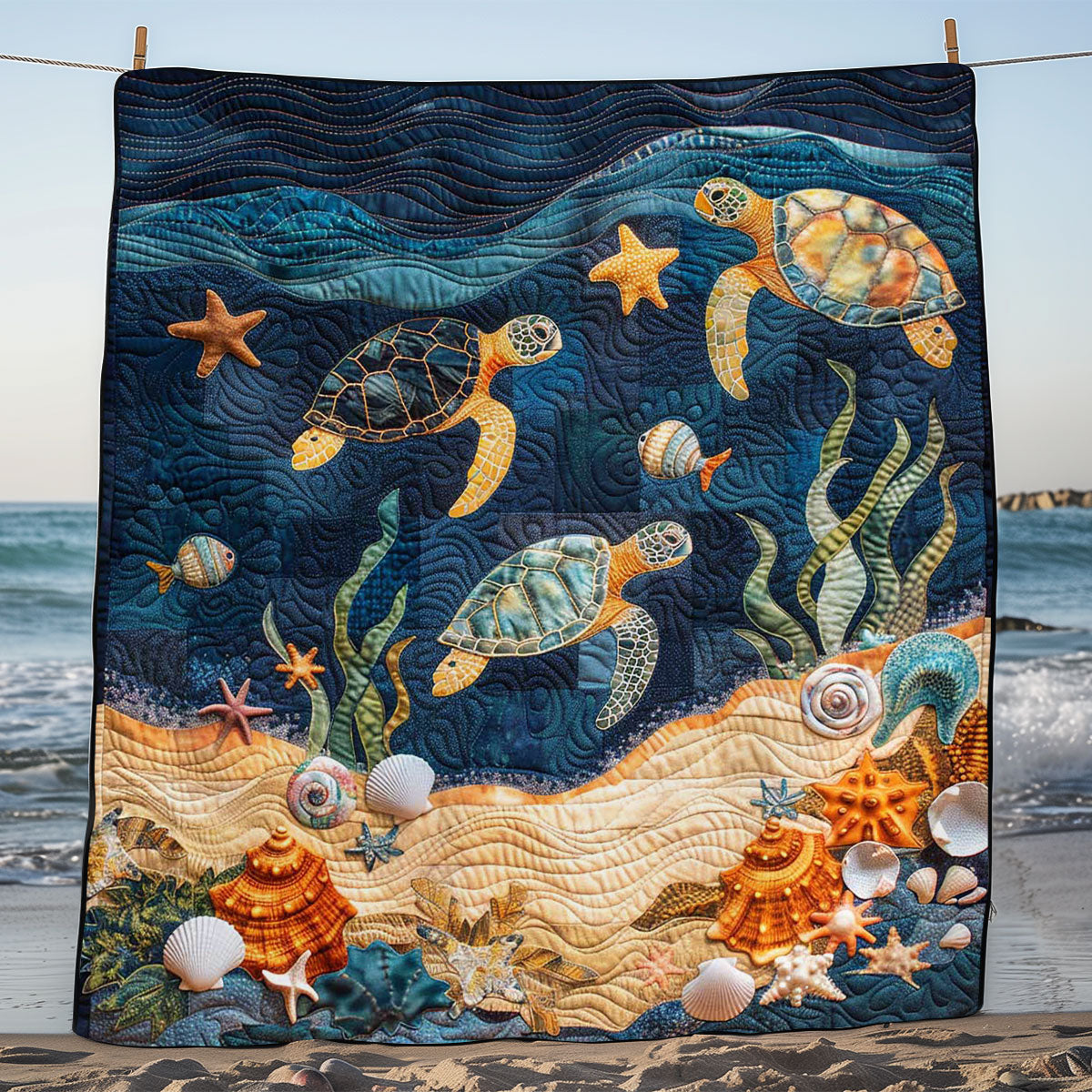 Turtle Under The Sea WJ0908036CL Quilt