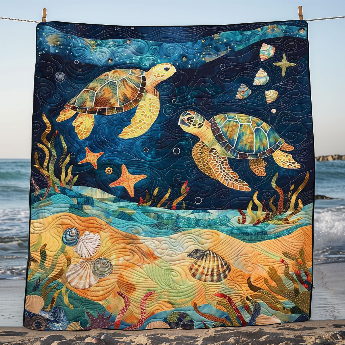 Turtle Under The Sea WJ1008038CL Quilt