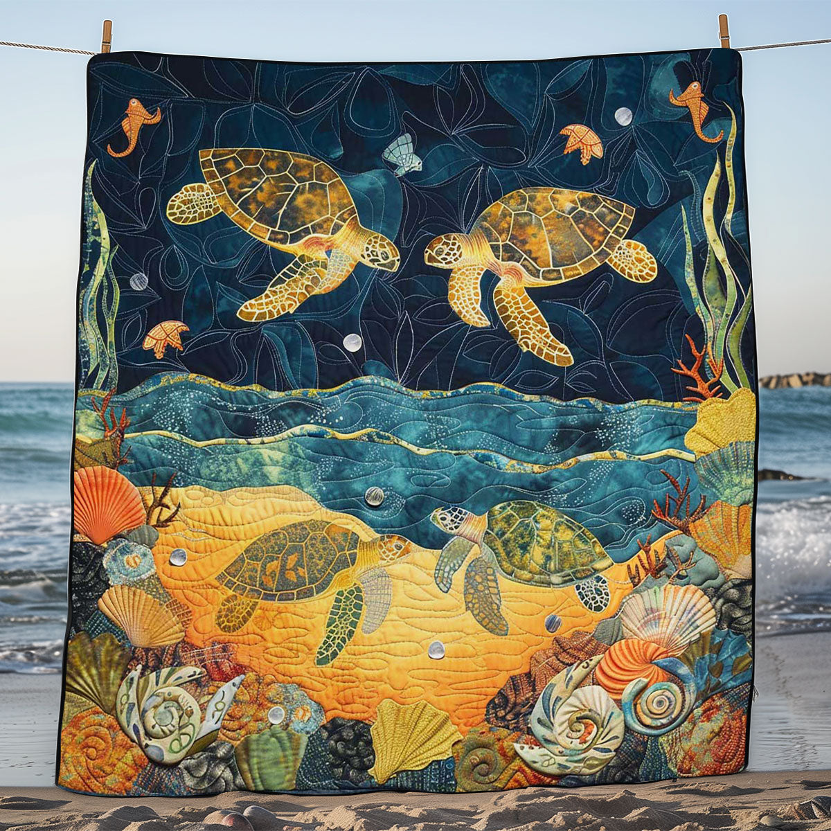 Turtle Under The Sea WJ1508022CL Quilt