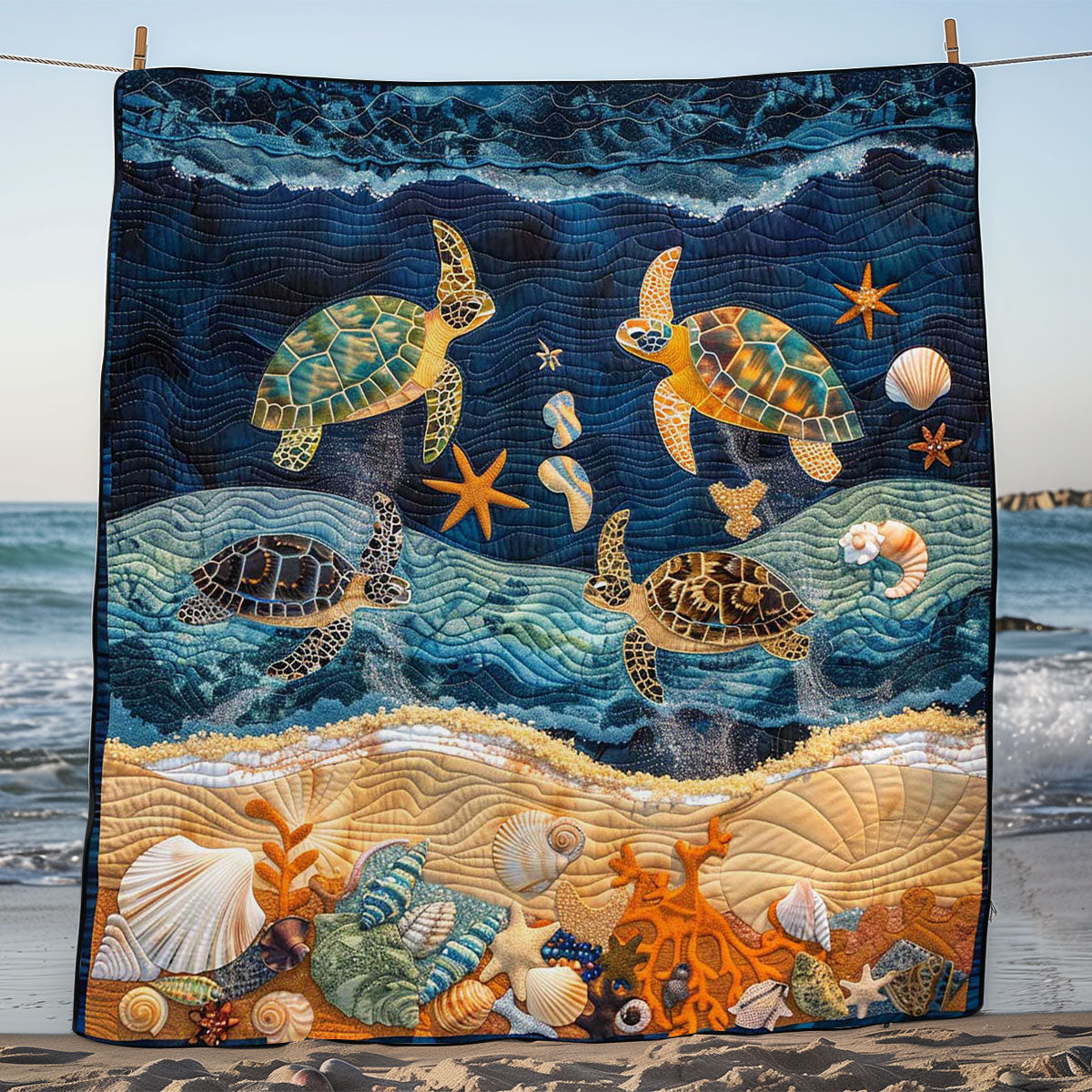 Turtle Under The Sea WJ2408026CL Quilt