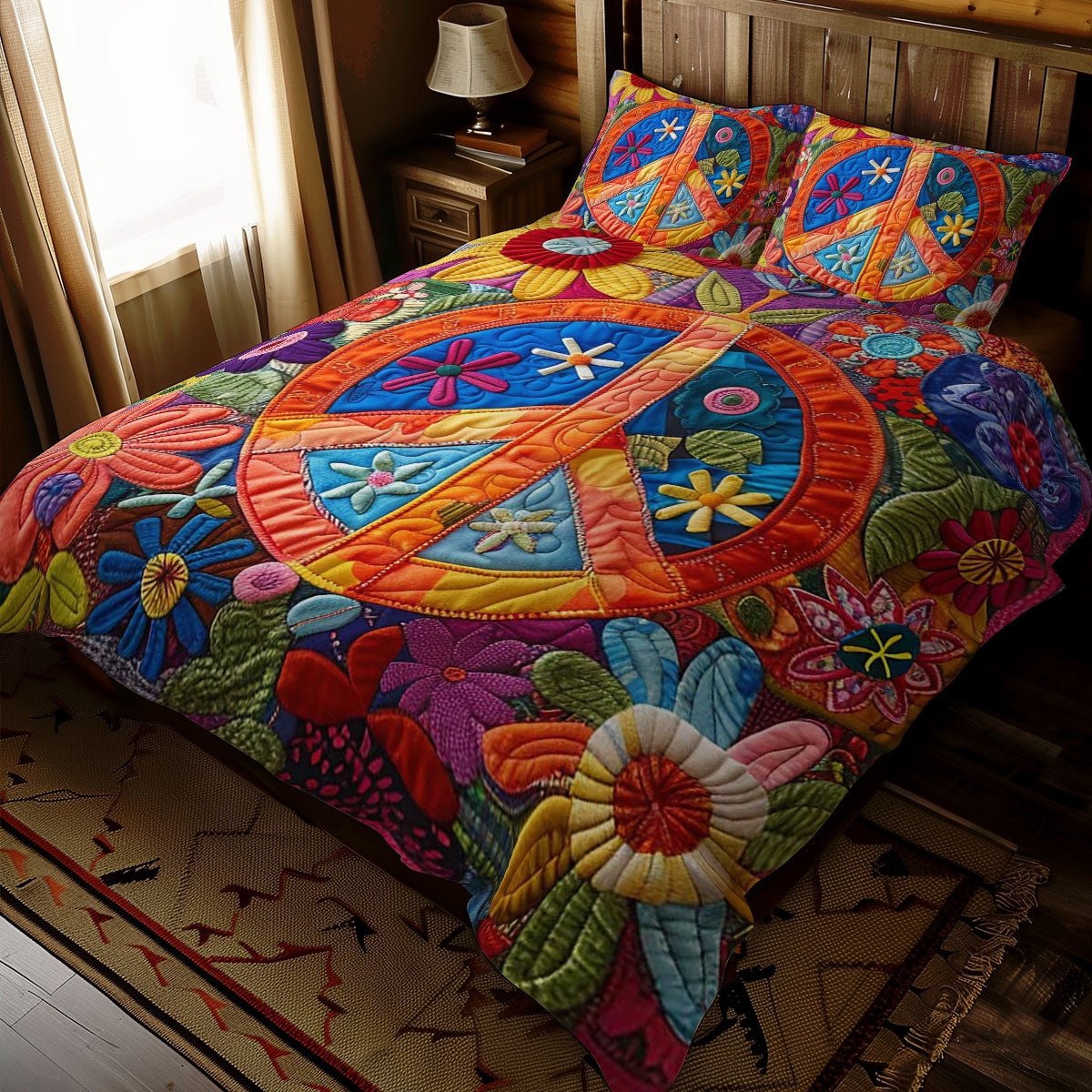 Trippy Hippie Sign WJ2009033CL Duvet Cover Set