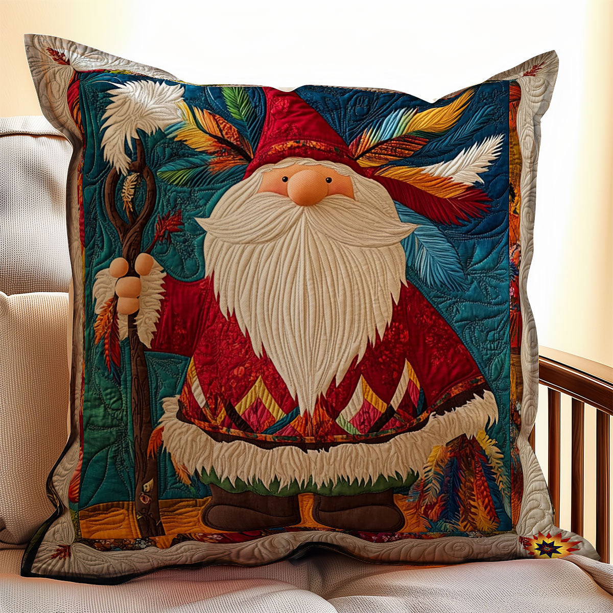 Gnome Feather WY0612081CL Quilt Pillow Case