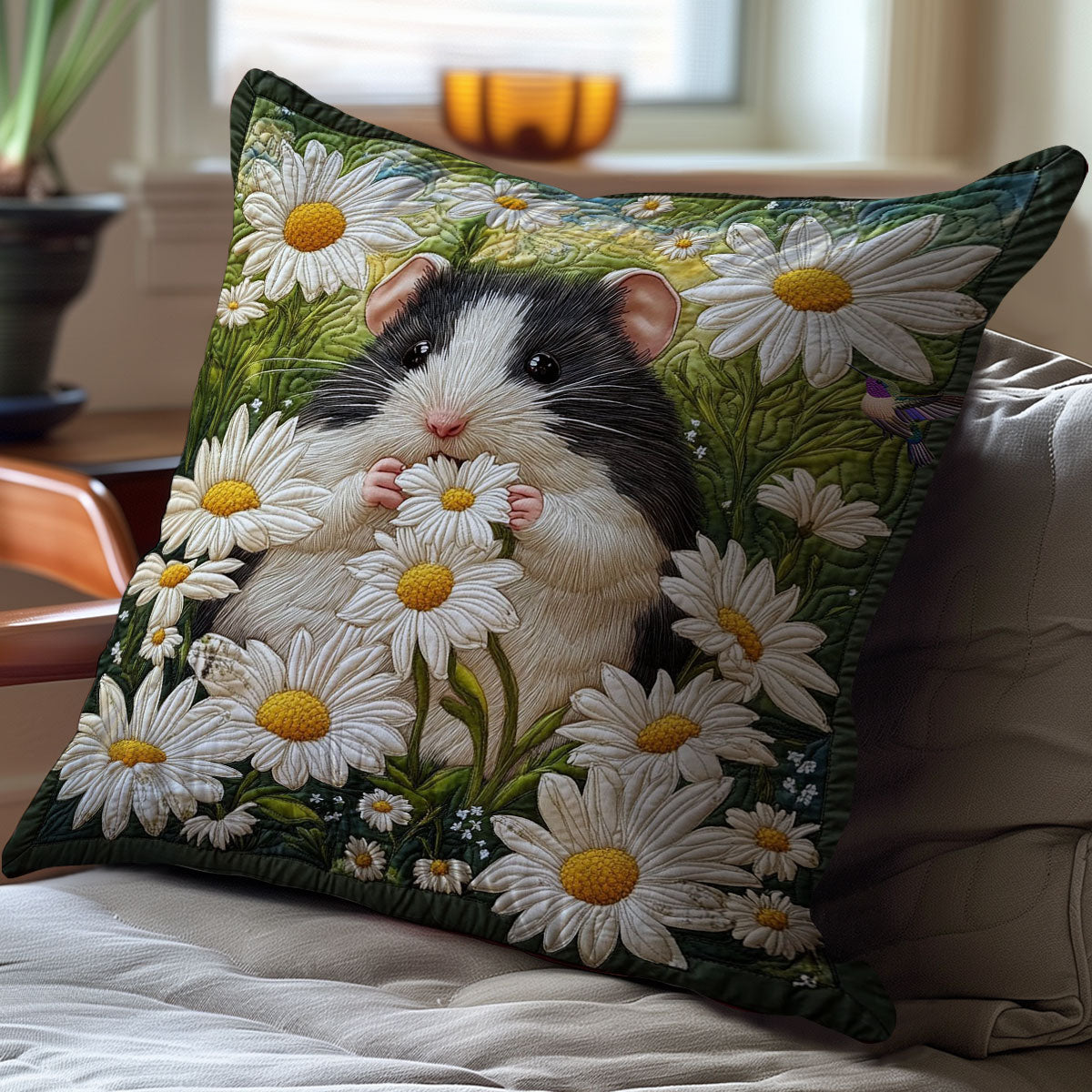Flower Hamster WY0412117CL Quilt Pillow Case