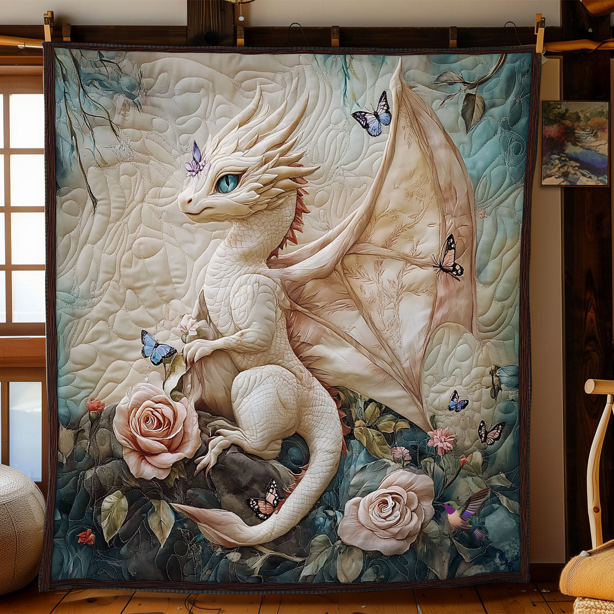 Rose White Dragon WY2011023CL Quilt