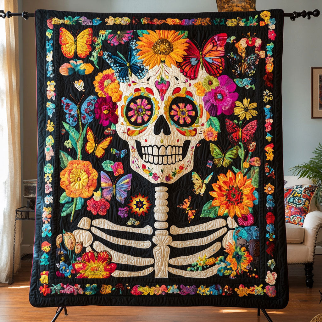 Flower Skull WU2610010CL Quilt