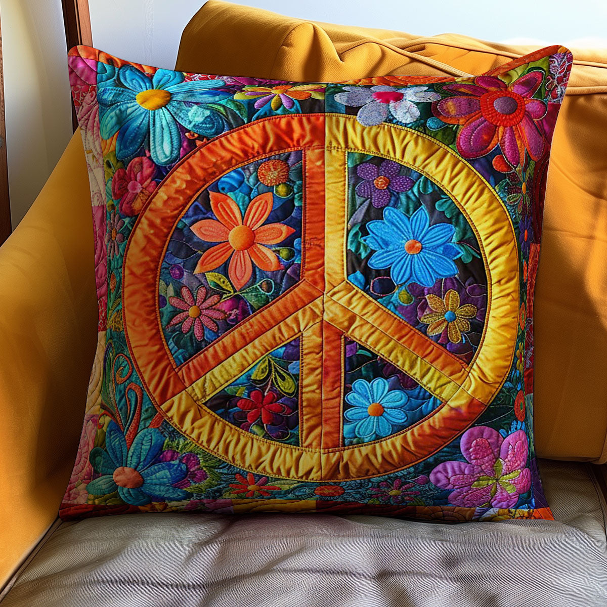 Trippy Hippie Sign WJ2009041CL Quilt Pillow Case