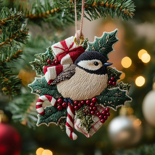 Snowy Boot Chickadee WN2210055CL Christmas Ornament