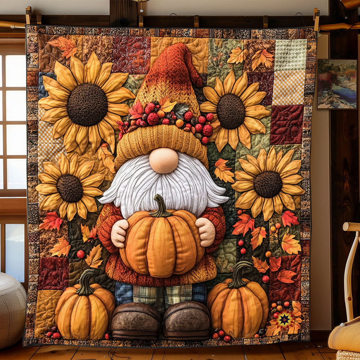 Gnome’s Pumpkin Haven WJ2512008CL Quilt