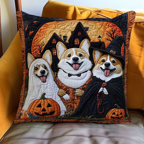 Corgi Halloween Haunt WN0310093CL Quilt Pillow Case