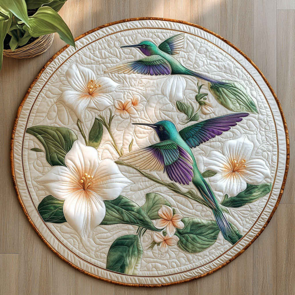 Floral Hummingbird CW0506018CL Quilted Round Mat – Cozzyhomes