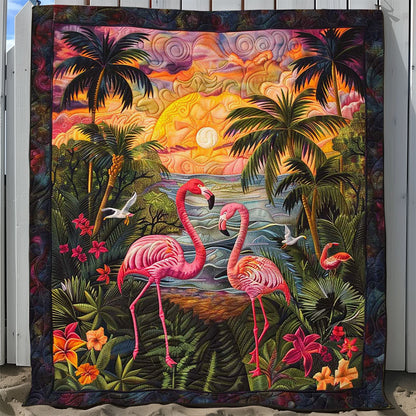 Romantic Flamingo Sunset WJ1008029CL Quilt