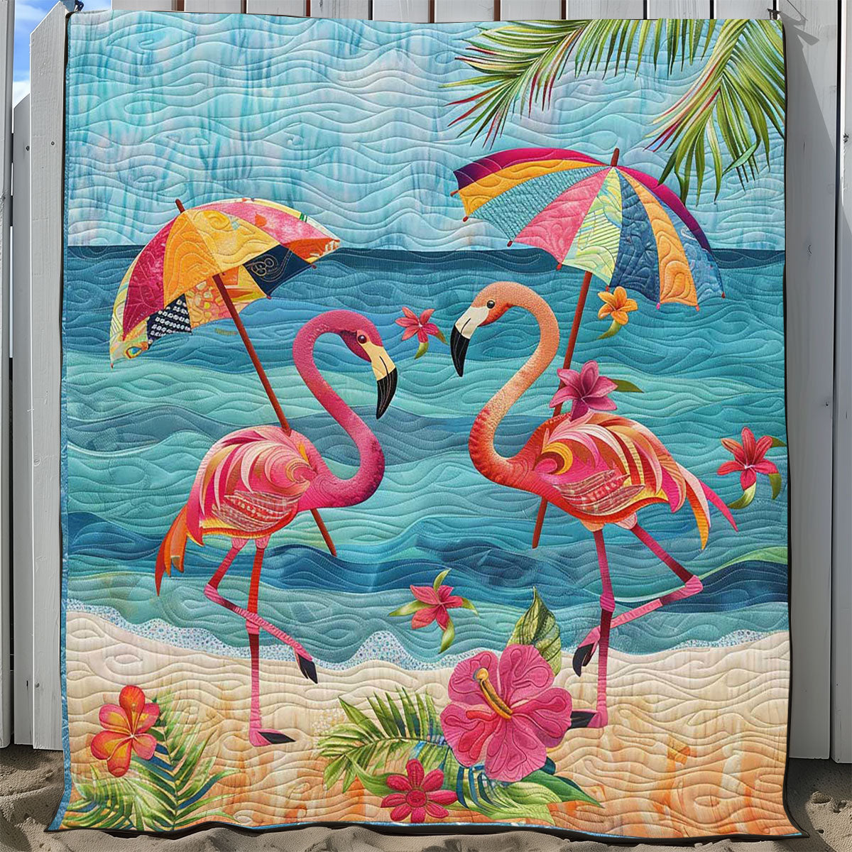 Summer Beach Flamingo WJ1008034CL Quilt