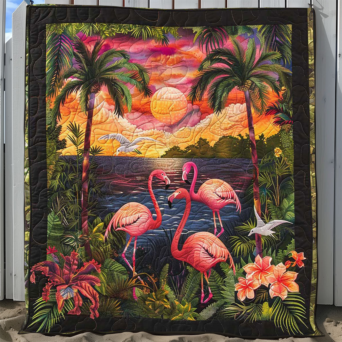 Sunset Flamingo WJ1308019CL Quilt