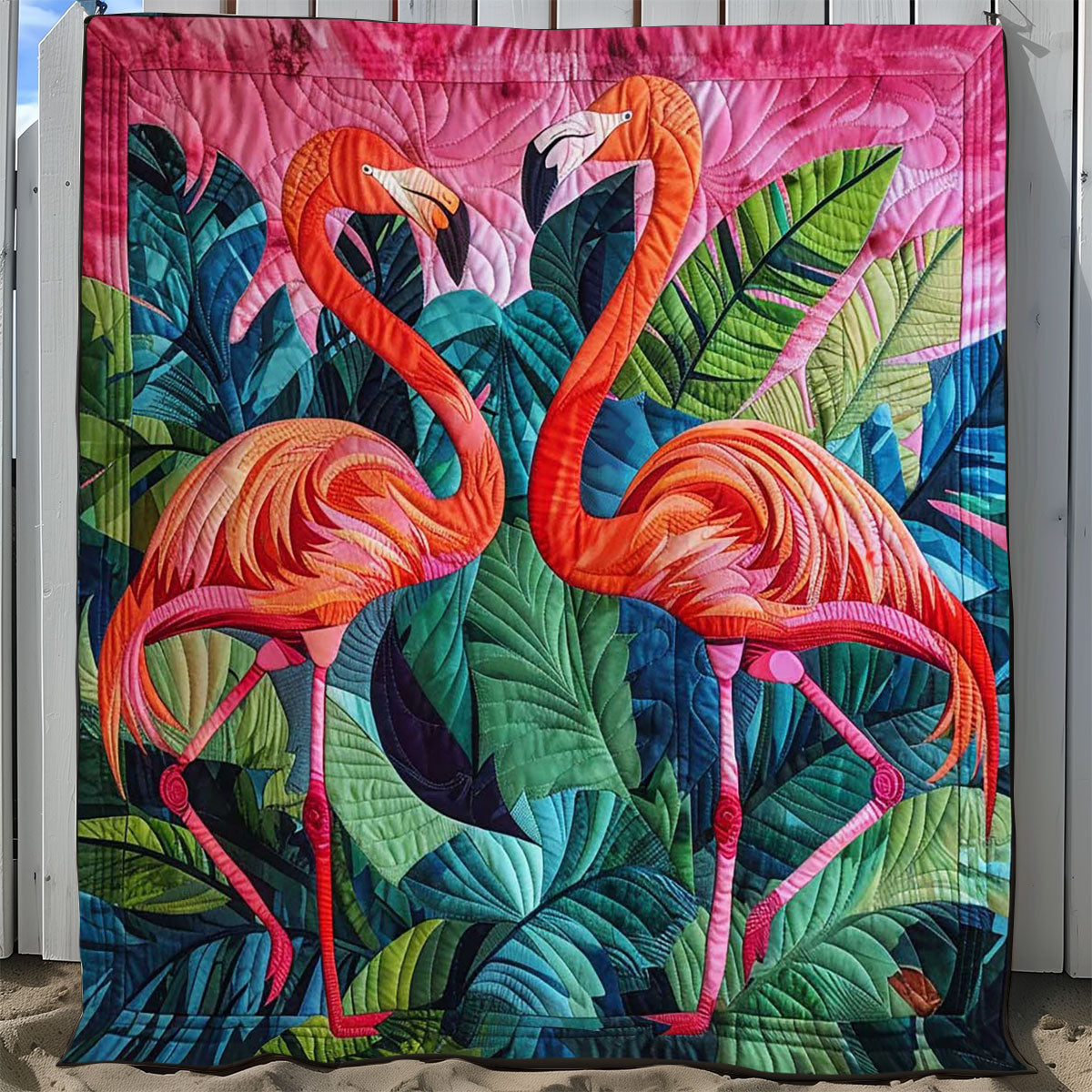 Tropical Flamingo WJ0509027CL Quilt