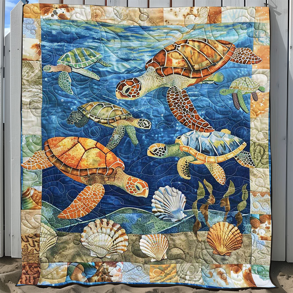 Turtle Under The Sea WJ0908032CL Quilt