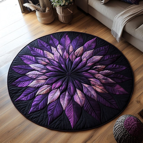 Blooming Purple Flower WP1403028CL Quilted Round Mat