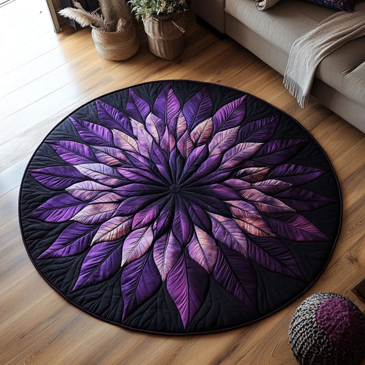 Blooming Purple Flower WP1403028CL Quilted Round Mat
