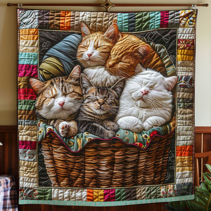 Fluffy Cat Basket WP1009026CL Quilt