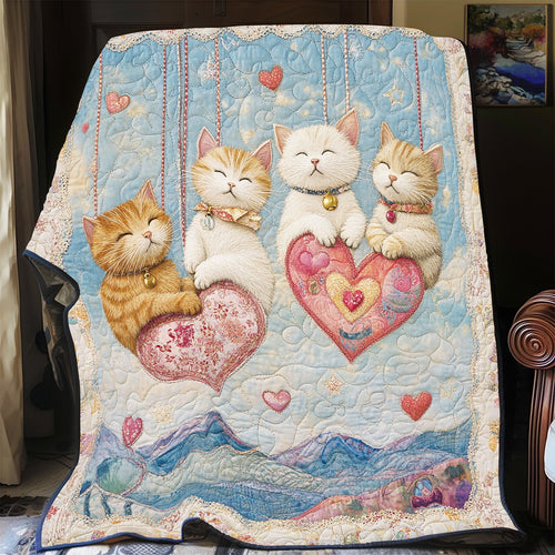 Floating Heart Cats XB0703043CL Quilt