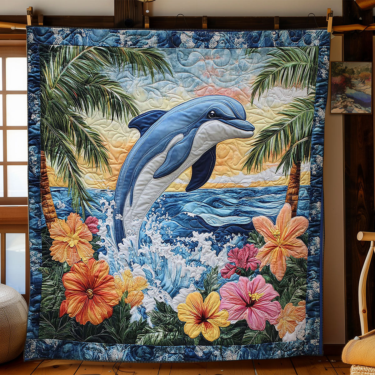 Dolphin Ocean CW2504034CL Quilt