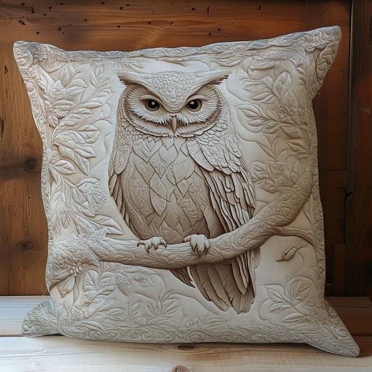 Beige Owl WY2701003CL Quilt Pillow Case