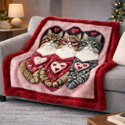 Triple Paws of Love KL2601002CL Faux Fur Throw Blanket